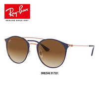 RayBan雷朋夏季新品男女款时尚前卫街头渐变墨镜0RB3546可定制 917551深蓝底铜色镜框透明渐变棕色镜片 尺寸52【定制单拍不发，镜片需另拍】