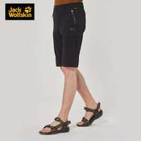 Jack Wolfskin/狼爪官方男士春夏新款户外旅行野营时尚吸湿干爽舒适透气短裤5519051 5519051-6000/黑色 52 180/96A