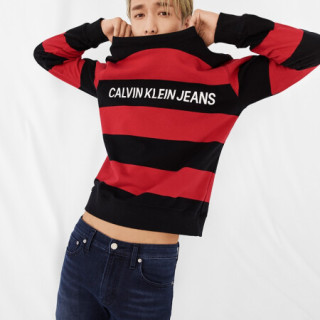 商品张艺兴同款ck jeans 2020春夏款 男装棉质logo圆领长袖卫衣j