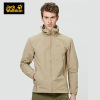 JackWolfskin狼爪官方男士春夏新款户外舒适柔软休闲防风防溅水透气软壳夹克外套1305991 1305991-5605/沙丘色 M 175/96A