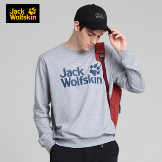 JackWolfskin/狼爪官方男士20春夏新品户外吸湿排汗干爽舒适透气圆领套头卫衣5720011 5720011-6046/幻影灰 XL  185/112A