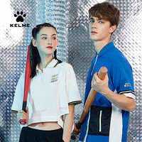 KELME/卡尔美2020夏季新款创意性感露腰POLO衫女休闲短袖高腰T恤 粉色 XXL/175