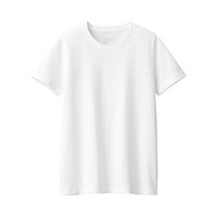 无印良品 MUJI 女式 印度棉天竺编织 圆领短袖T恤 白色 S