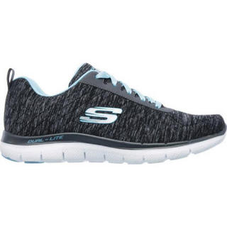 SKECHERS斯凯奇女士运动鞋低帮系带网面缓震轻质舒适休闲健步鞋782592 Black 10