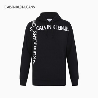 CK JEANS 2020秋冬款男装 时尚纯棉连帽抽绳休闲卫衣 J315865 BAE-黑色 L