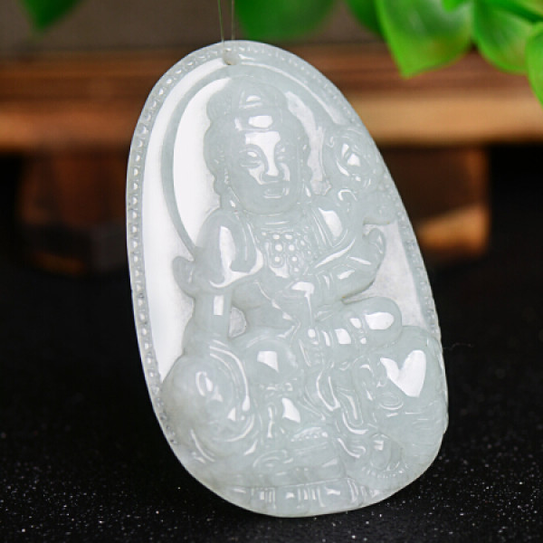 可玉可求 翡翠本命佛玉吊坠 十二生肖男女挂坠 玉观音吊坠 普贤菩萨