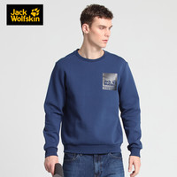 Jack Wolfskin狼爪官方男装春季新款户外运动休闲简约舒适圆领框型印花设计卫衣5719031 5719031-1024/深靛蓝 L 180/108A