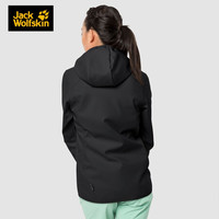 Jack Wolfskin/狼爪官方女装春季新款户外防风防泼水透气休闲软壳夹克外套1304011 1304011-6001/黑色 L/175/100A
