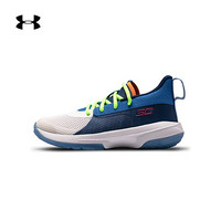 安德玛官方UA 库里Curry 7小童篮球鞋Under Armour3022114 蓝色404 31.5