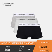 CK UNDERWEAR 2020秋冬款 男装时尚Logo透气平角内裤3条装 U2664D 998-黑色/白色/灰色 L