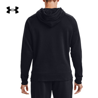 安德玛官方UA Rival男子运动抓绒拉链连帽外套Under Armour1357111 黑色001 XL