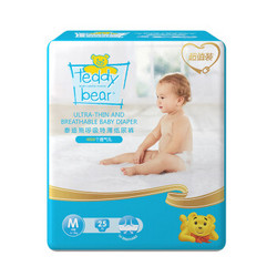 Teddy Bear 泰迪熊 超薄透气纸尿裤 M25片 +凑单品