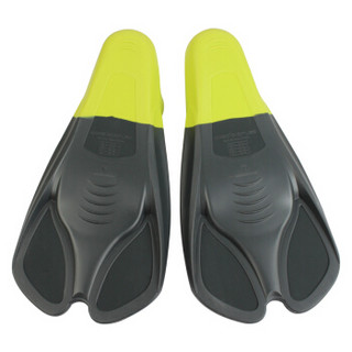 速比涛（Speedo） 短脚蹼 舒适专业游泳训练装备 浮水潜水脚蹼 踢水练习 黑色/绿 37-38