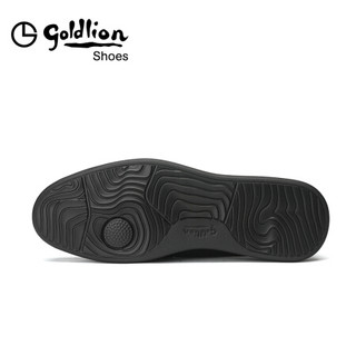金利来（goldlion）男鞋都市轻质皮鞋套脚舒适商务休闲鞋216019230ALC-黑色-43码