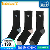 Timberland添柏岚女款新款舒适透气3双装半腿袜|A1EVE