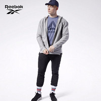 Reebok锐步 运动健身TE Twill FZ Hoodie男子连帽卫衣EC0791 EC0791_中麻灰色 A/M