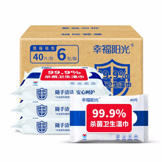 幸福阳光 杀菌洁肤卫生湿巾 40片*6包