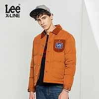 LeeXLINE 20秋冬新款棕色羽绒夹克男工装外套潮流L432356LM81G