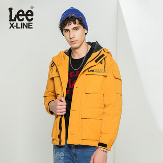 LeeXLINE 20秋冬新款金橘色羽绒夹克男连帽外套潮流L432366LMAXY