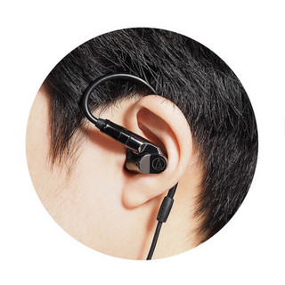 audio-technica 铁三角 ATH-IEX1 入耳式挂耳式圈铁有线耳机 黑色 3.5mm