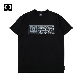 DC SHOES 2020夏新款宽松潮流胶浆印花男士圆领短袖T恤5126J039M 黑色 M