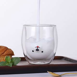 水杯创意卡通少女隔热双层玻璃杯家用马克杯早餐牛奶杯果汁杯子