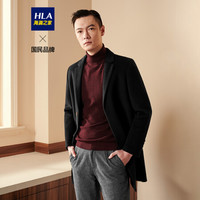HLA海澜之家大衣男2020秋季舒适服帖时尚有型上衣外套HWDAD3Q125A黑色(C6)京东仓170/88A(48)