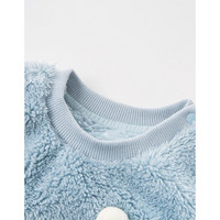 davebella戴维贝拉冬季新款婴幼儿衣服 男女童保暖双面绒套装 灰蓝色 73cm（18M(建议身高66-73cm））