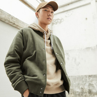 Dickies 20秋 开衫 卫衣男 棒球夹克男 抓绒充棉夹克 休闲潮流棒球服 简约百搭上衣 DK008131 军绿色A76 XL