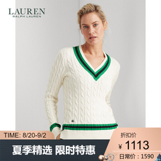 Lauren/拉夫劳伦女装 2020年春季棉质板球毛衣60242 101-白色 XXS