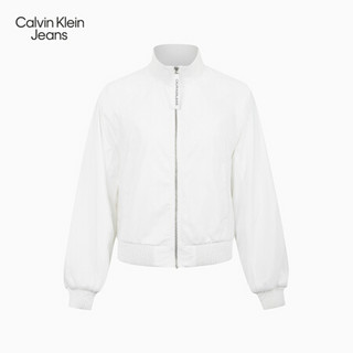 CK JEANS 2020秋冬新款 女装LOGO拉链时尚单夹克外套 J214685 YAF-白色 XS