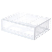無印良品 MUJI 無印良品  PP收纳箱/抽屉式/横宽型 抽屉式 衣服收纳 整理箱 半透明 小  约长55x宽44.5x高18cm