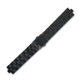 瑞士军表品牌男士手表表带瑞士原装表带皮带尼龙帆布带 34012黑色钢带蝴蝶扣