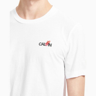 CK CALVIN KLEIN 2020春夏新款男装 纯棉针织短袖T恤 M77473232C 100-白色 M