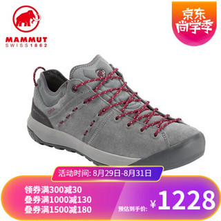 MAMMUT/猛犸象 Hueco 女士运动户外GTX轻量透气防水耐磨缓震低帮通勤登山徒步鞋 灰色-紫红色 38