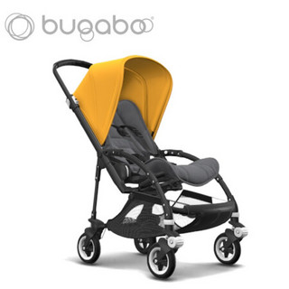 BUGABOO BEE5 博格步轻便双向 一体折叠 可坐可躺婴儿推车 经典款 银架黄蓬麻灰座黑把白轮