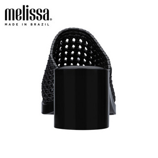 melissa梅丽莎2020春夏新品粗跟高跟加厚防水台时尚女士拖鞋 黑色 8/39码