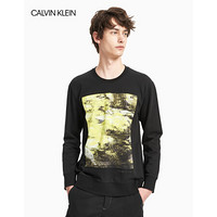 CK CALVIN KLEIN 2020春夏新款男装 宽松纯棉休闲卫衣 M90227228C 010-黑色印花 M