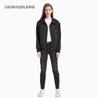 CK JEANS 2020秋冬新款 女装连帽抽绳时尚单夹克 J215161 BEH-黑色 S