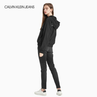 CK JEANS 2020秋冬新款 女装连帽抽绳时尚单夹克 J215161 BEH-黑色 S