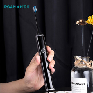 罗曼（ROAMAN） 电动牙刷 成人款情侣声波震动牙刷 LCD屏显示V40黑色