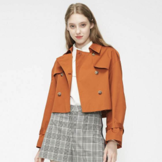 Vero Moda 319117515 女款双排扣气质短款外套风衣