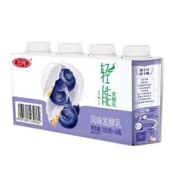 三元 轻能 优酪乳  蓝莓+大麦 250g/瓶*4 酸奶酸牛奶