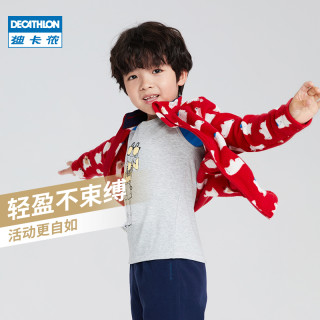 迪卡侬儿童抓绒外套宝宝卫衣男童女童春秋抓绒衣冬加绒摇粒绒qujr