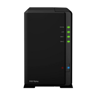 Synology 群晖 DS218play 两盘位NAS网络存储服务器+希捷醋狼2TBX2机械硬盘