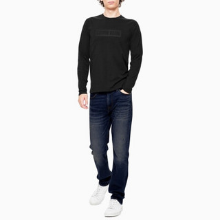 CK JEANS  男士Logo时尚圆领长袖T恤 J313410 099-黑色 M