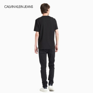 CK JEANS 2020秋冬新款 男装街头颓酷系列LOGO短袖T恤 J316404 BEH-黑色 M