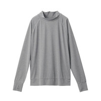 無印良品 MUJI 無印良品  女式 吸汗速干 高领长袖T恤 灰色 S