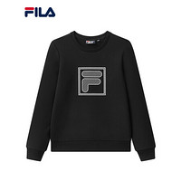 FILA 斐乐官方 女子套头卫衣2020秋季新款生活基础logo经典卫衣潮 正黑色-BK 170/88A/L