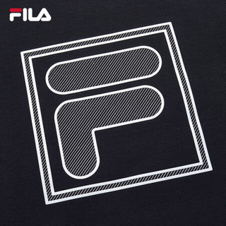 FILA 斐乐官方 女子套头卫衣2020秋季新款生活基础logo经典卫衣潮 正黑色-BK 170/88A/L